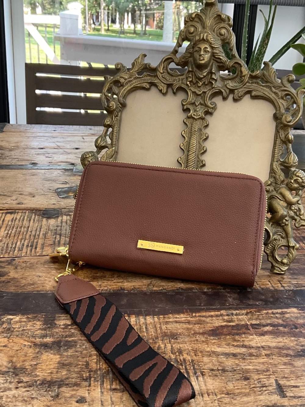 New Joy Mangano wallet/wristlet,brown